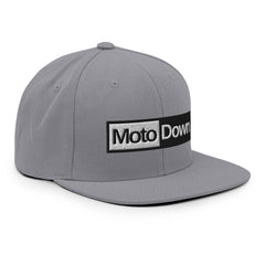 Moto Down Snapback Hat Black & White Edition