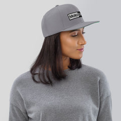 Moto Down Snapback Hat Black & White Edition