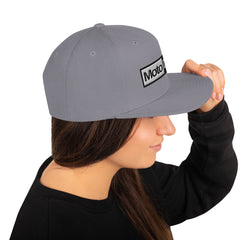 Moto Down Snapback Hat Black & White Edition