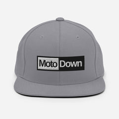 Moto Down Snapback Hat Black & White Edition